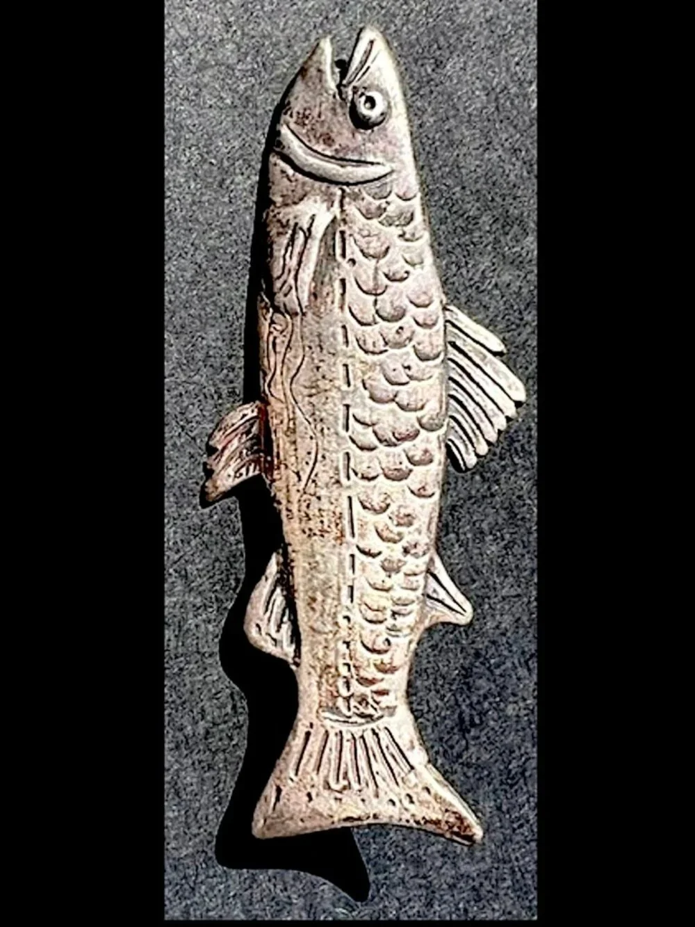 Vintage Sterling Silver FISH French Lyon Pin Brooch UNISEX